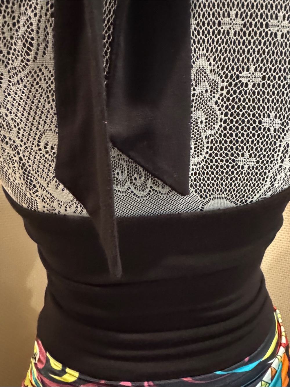 Cache Black Halter Top with Multicolor Abstract Wrap Skirt - Picture 5 of 12